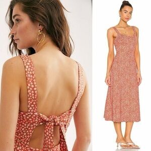 NWT Free People Lorelai Printed Midi Dress